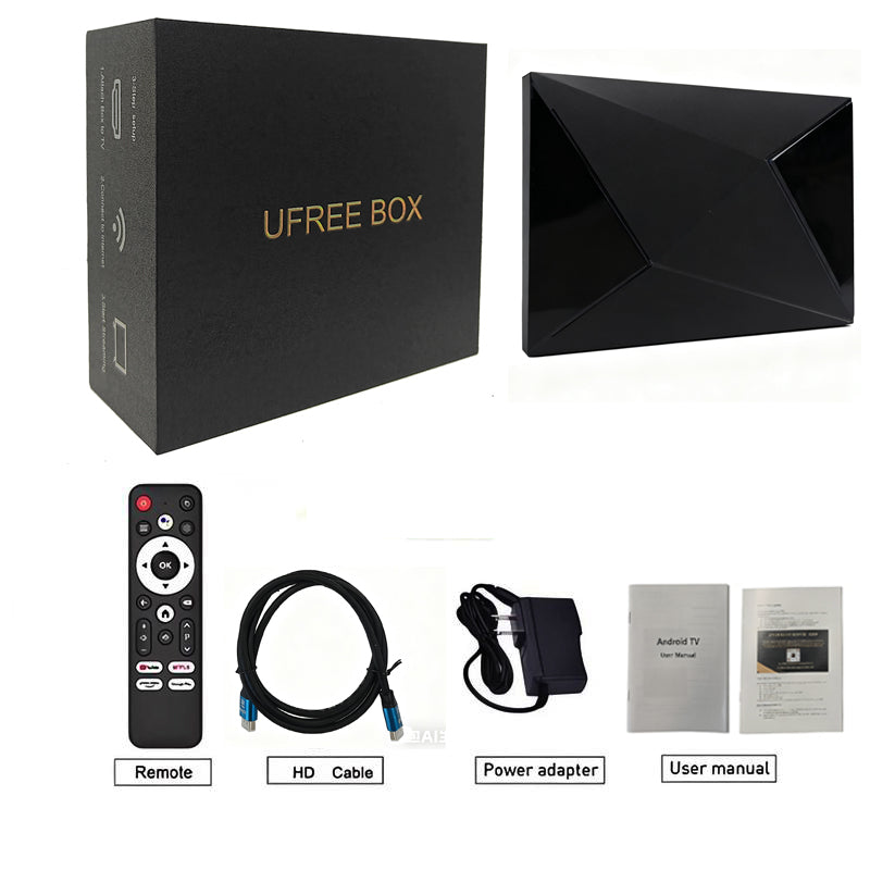 Ufree Tv box Easy Set up smart Streaming Box for tv 8K/4k HDR-Android 14.0